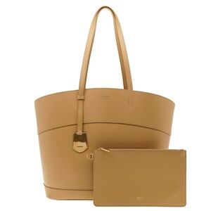 Salvatore Ferragamo Large Charm Tote With Pouch Beige Leather New